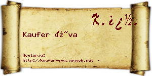Kaufer Éva névjegykártya