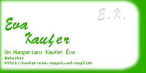 eva kaufer business card